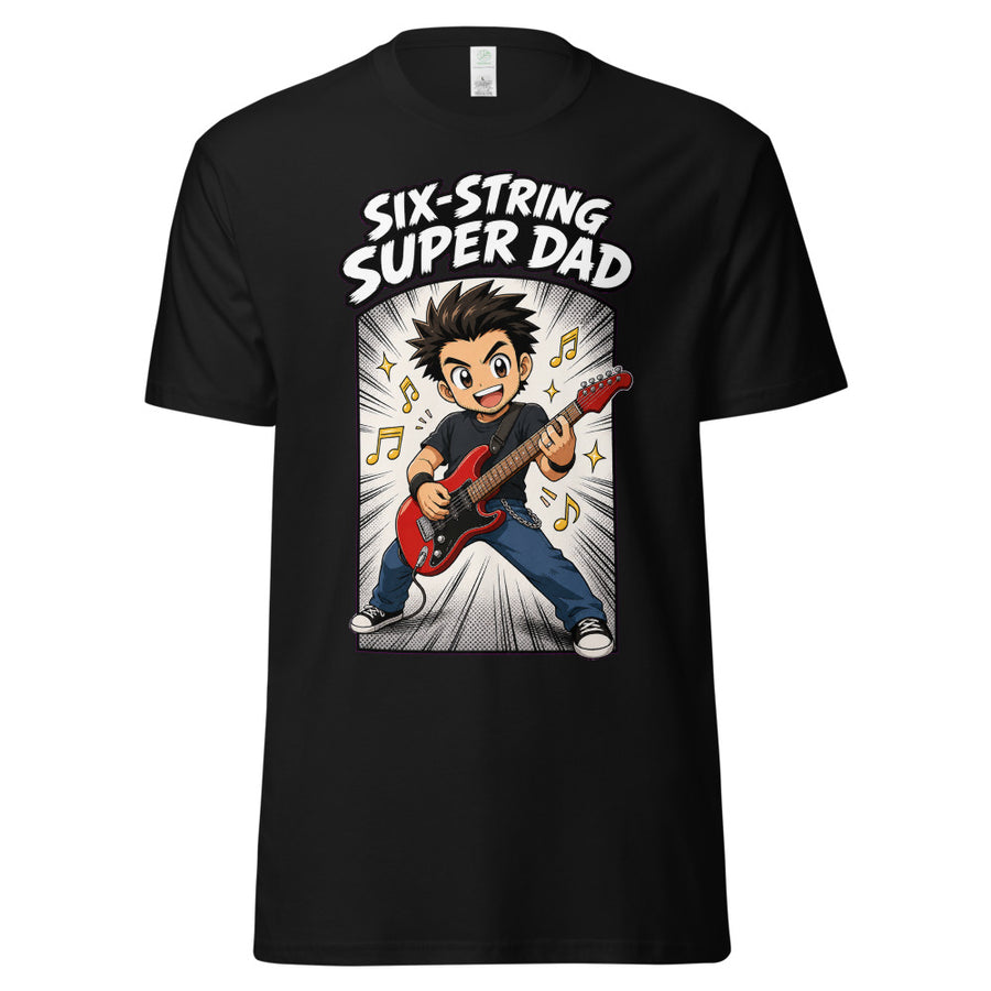 Six-String Super Dad - Anime T-Shirt mockup