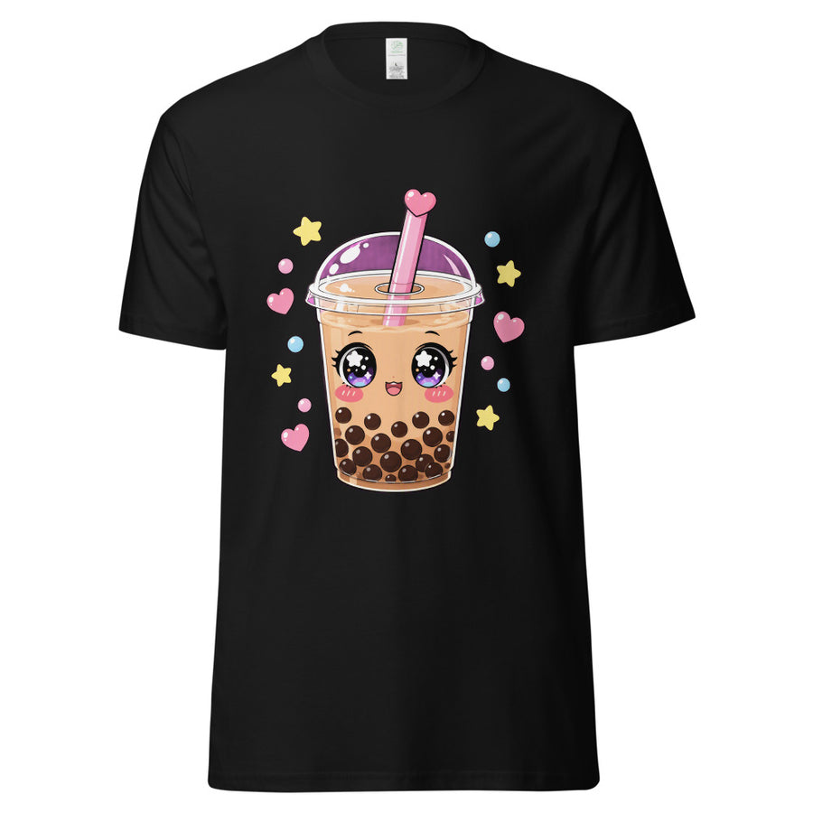 Kawaii Boba Tea T-Shirt mockup — Black