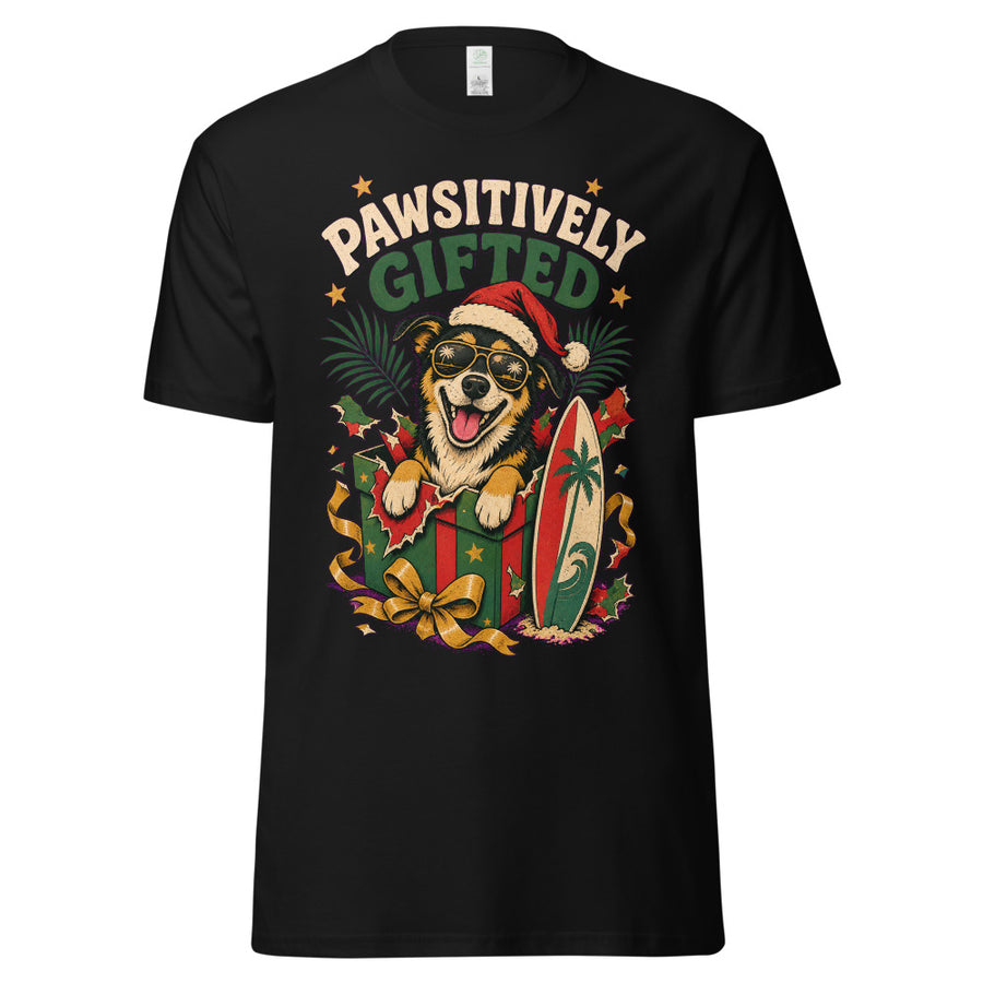 Pawsitively Gifted - Anime T-Shirt mockup — Black