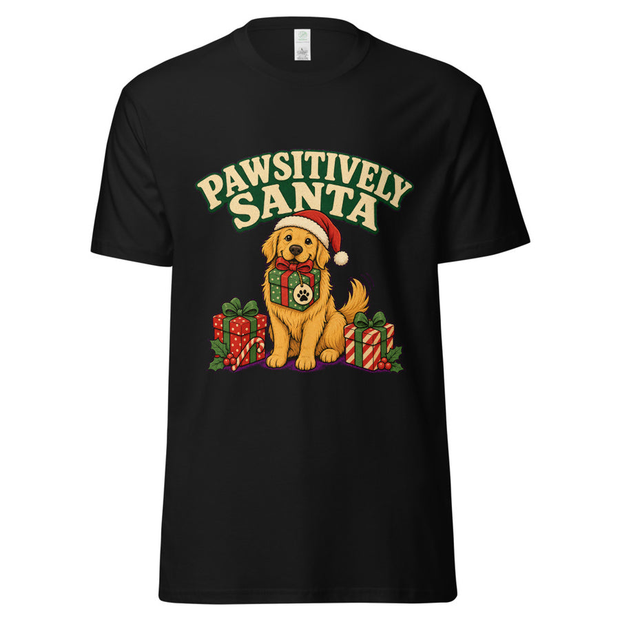 Pawsitively Santa - Anime T-Shirt mockup — Black