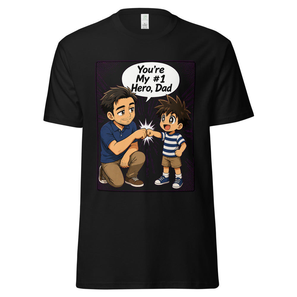 Dad's Little Champion - Anime T-Shirt mockup — Black