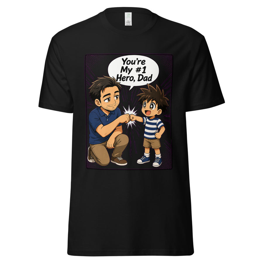 Dad's Little Champion - Anime T-Shirt mockup — Black