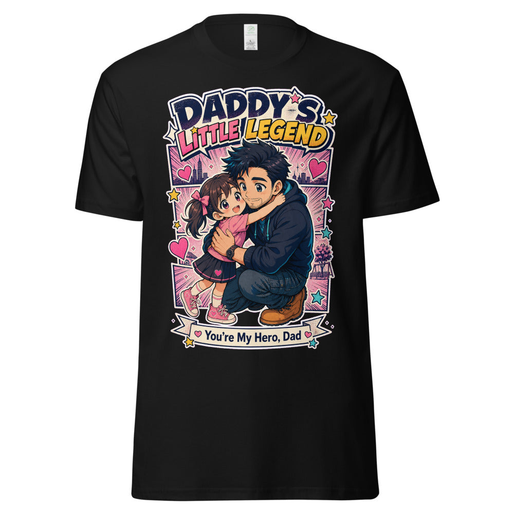 Daddy's Little Legend - Anime T-Shirt mockup — Black
