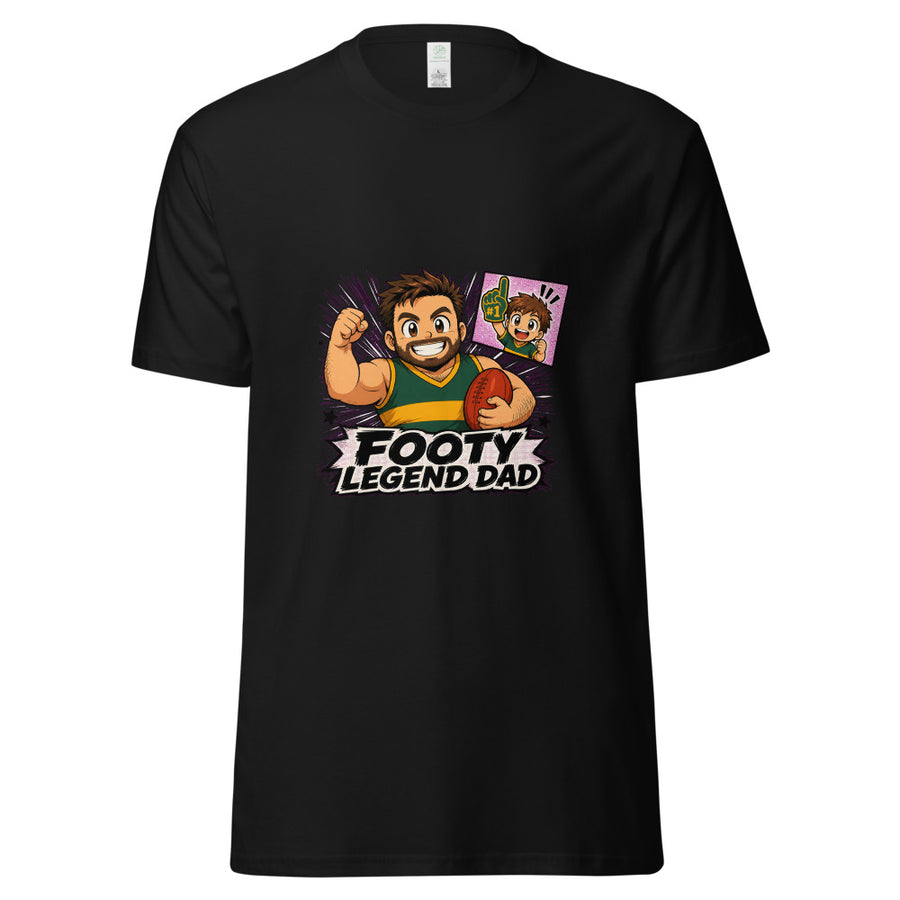 Footy Legend Dad - Anime T-Shirt mockup — Black