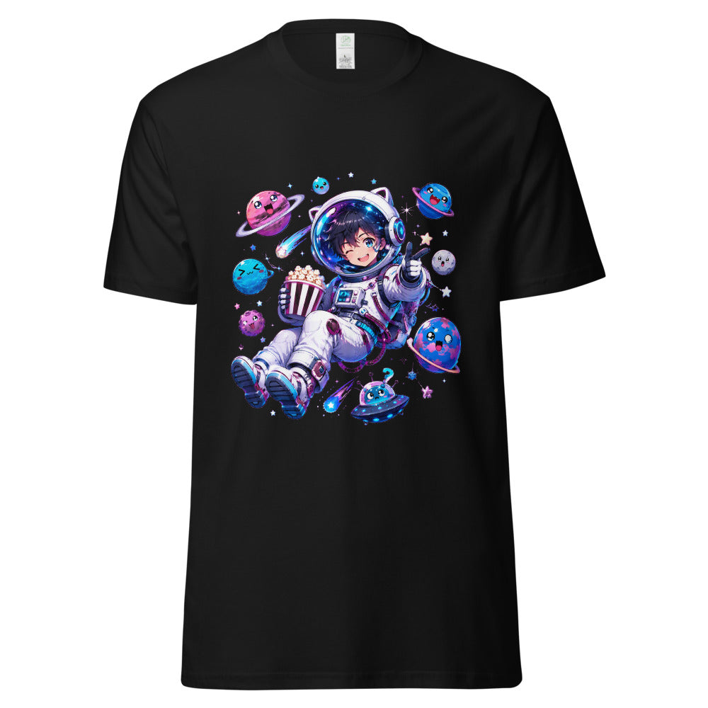 Cosmic Giggles | Sci-Fi Anime T-Shirt | Space Aesthetic mockup — Black