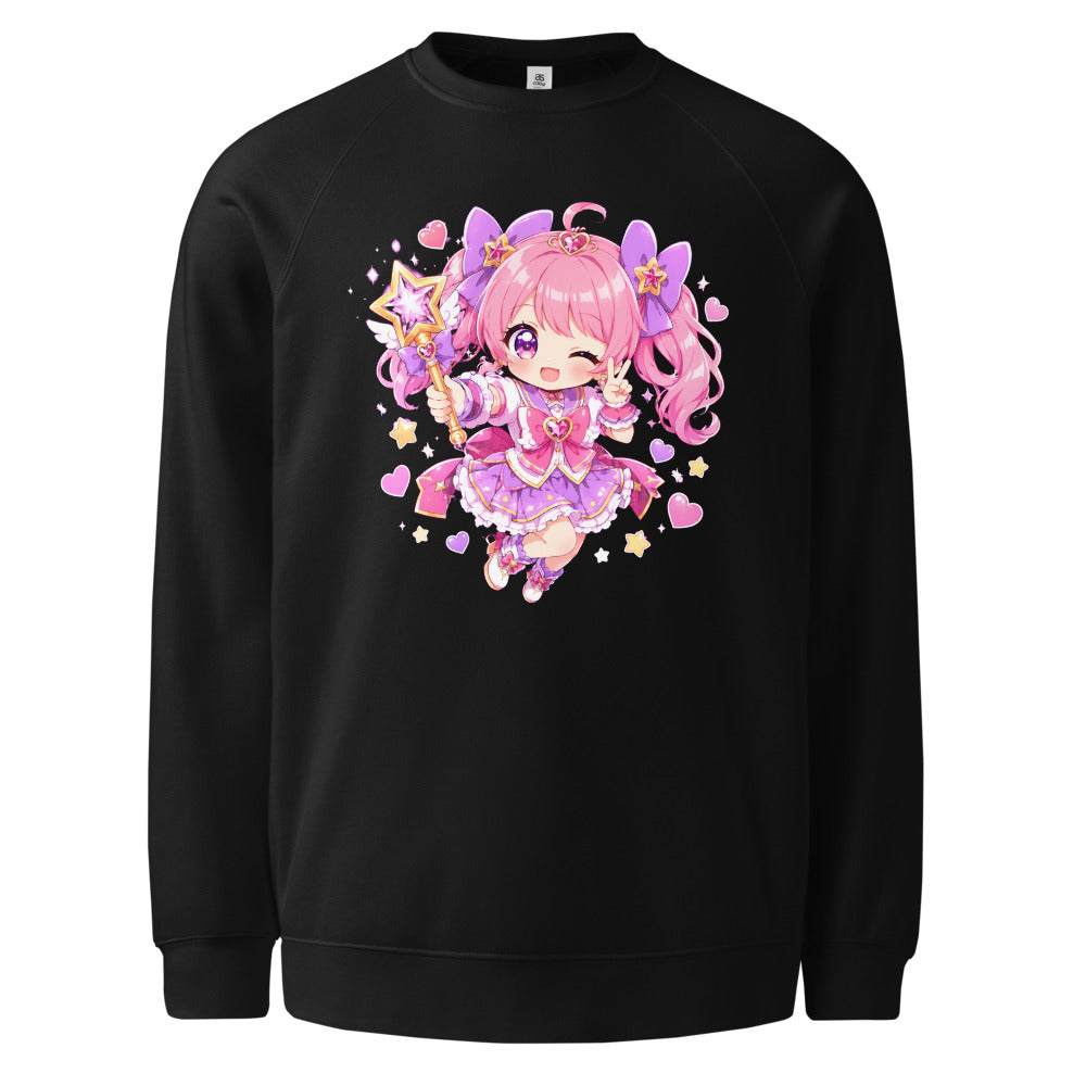 Magical Girl Energy Sweatshirt | Kawaii Anime Chibi Apparel mockup — Black